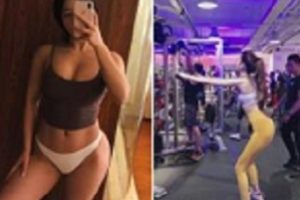 健美小姐姐与私教的高颜玩铁作品